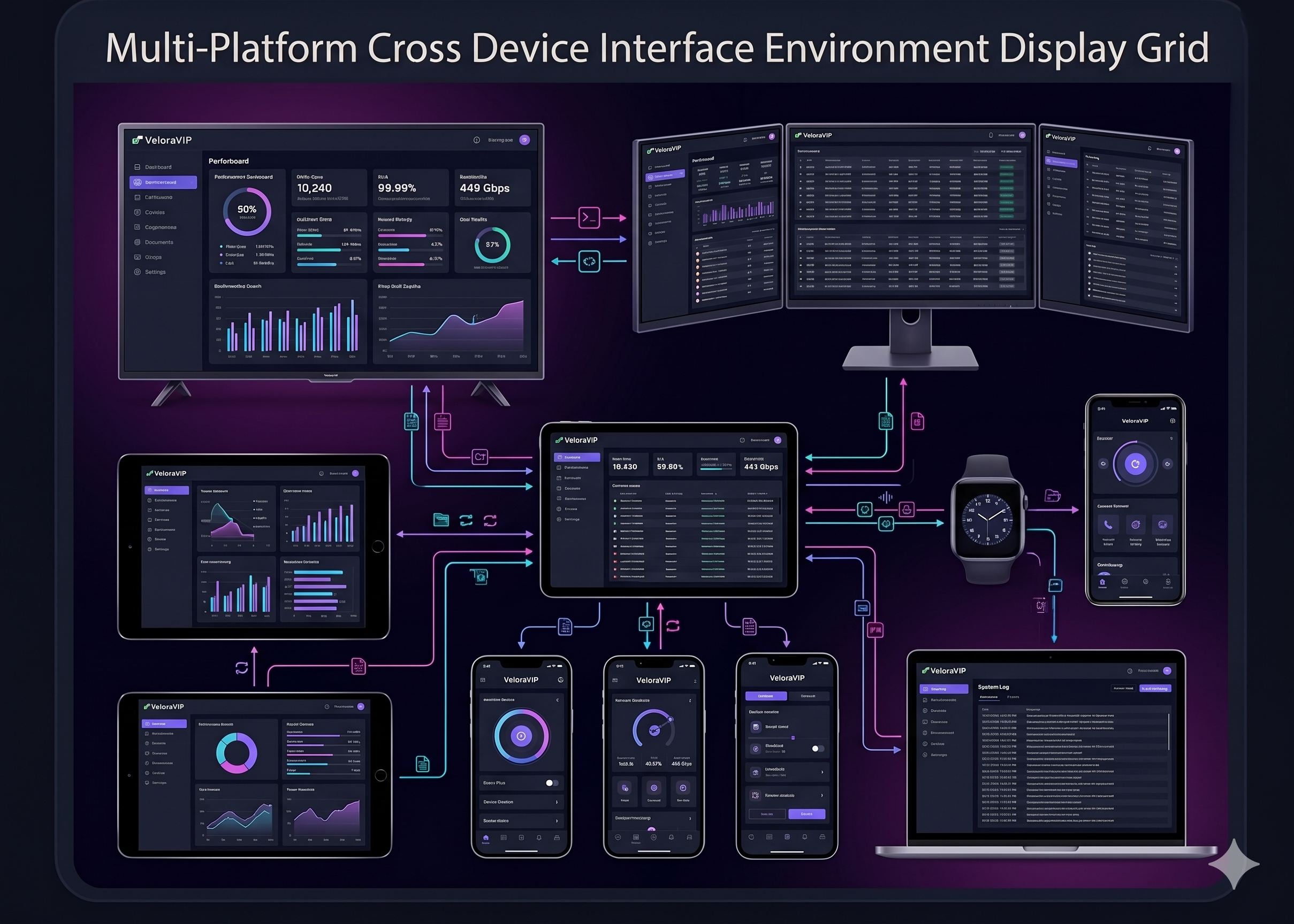 Grille d'affichage de l'environnement de l'interface cross-device multi-plateforme